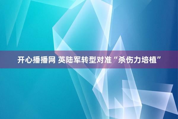 开心播播网 英陆军转型对准“杀伤力培植”