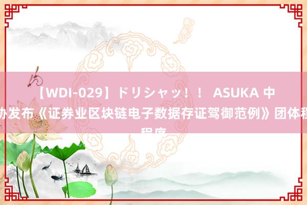 【WDI-029】ドリシャッ！！ ASUKA 中证协发布《证券业区块链电子数据存证驾御范例》团体程序