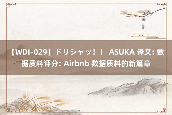 【WDI-029】ドリシャッ！！ ASUKA 译文: 数据质料评分: Airbnb 数据质料的新篇章