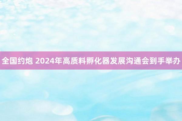 全国约炮 2024年高质料孵化器发展沟通会到手举办