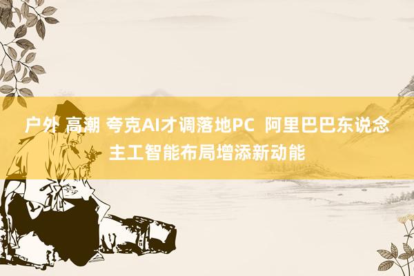 户外 高潮 夸克AI才调落地PC  阿里巴巴东说念主工智能布局增添新动能