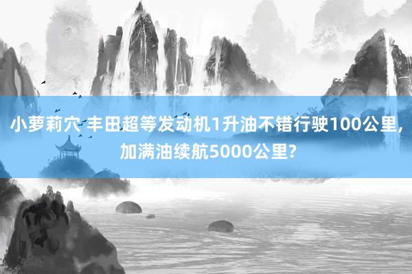 小萝莉穴 丰田超等发动机1升油不错行驶100公里， 加满油续航5000公里?