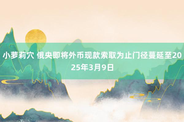 小萝莉穴 俄央即将外币现款索取为止门径蔓延至2025年3月9日