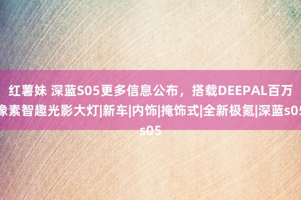 红薯妹 深蓝S05更多信息公布，搭载DEEPAL百万像素智趣光影大灯|新车|内饰|掩饰式|全新极氪|深蓝s05