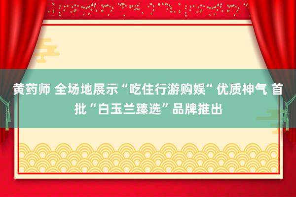 黄药师 全场地展示“吃住行游购娱”优质神气 首批“白玉兰臻选”品牌推出