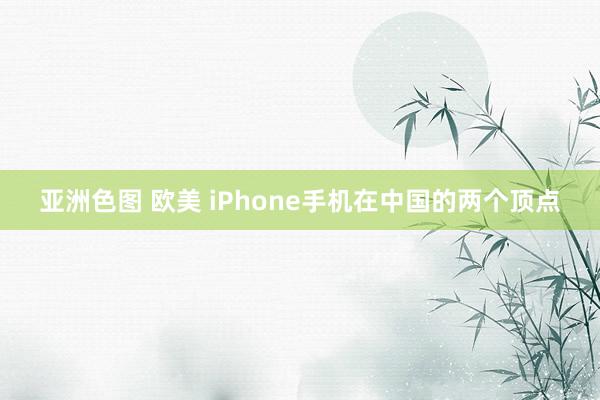 亚洲色图 欧美 iPhone手机在中国的两个顶点